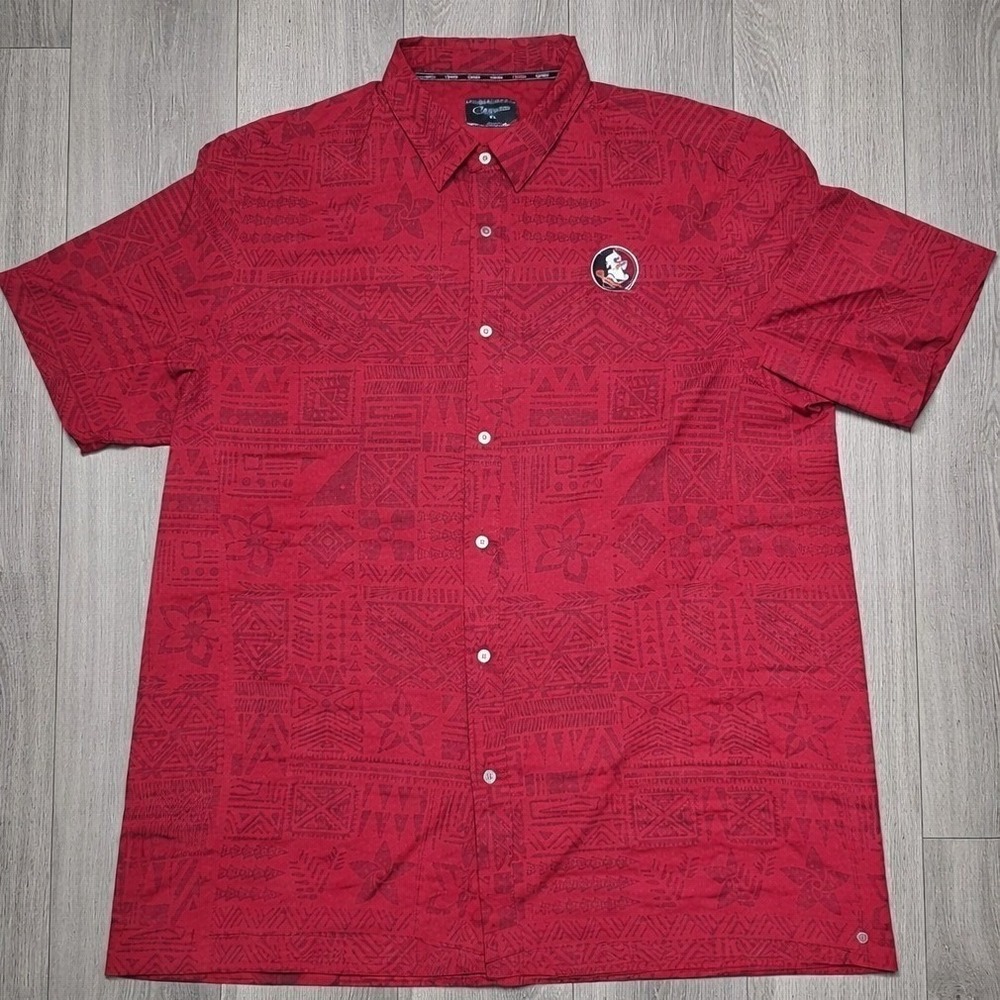 Chiliwear Florida State Seminoles Button Up Shirt Red Tribal XL FSU - Picture 3 of 10
